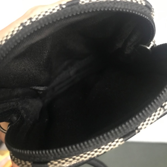 Coach Black/Gray Signature C Canvas Leather Wristlet Mini Pouch - Picture 8 of 16